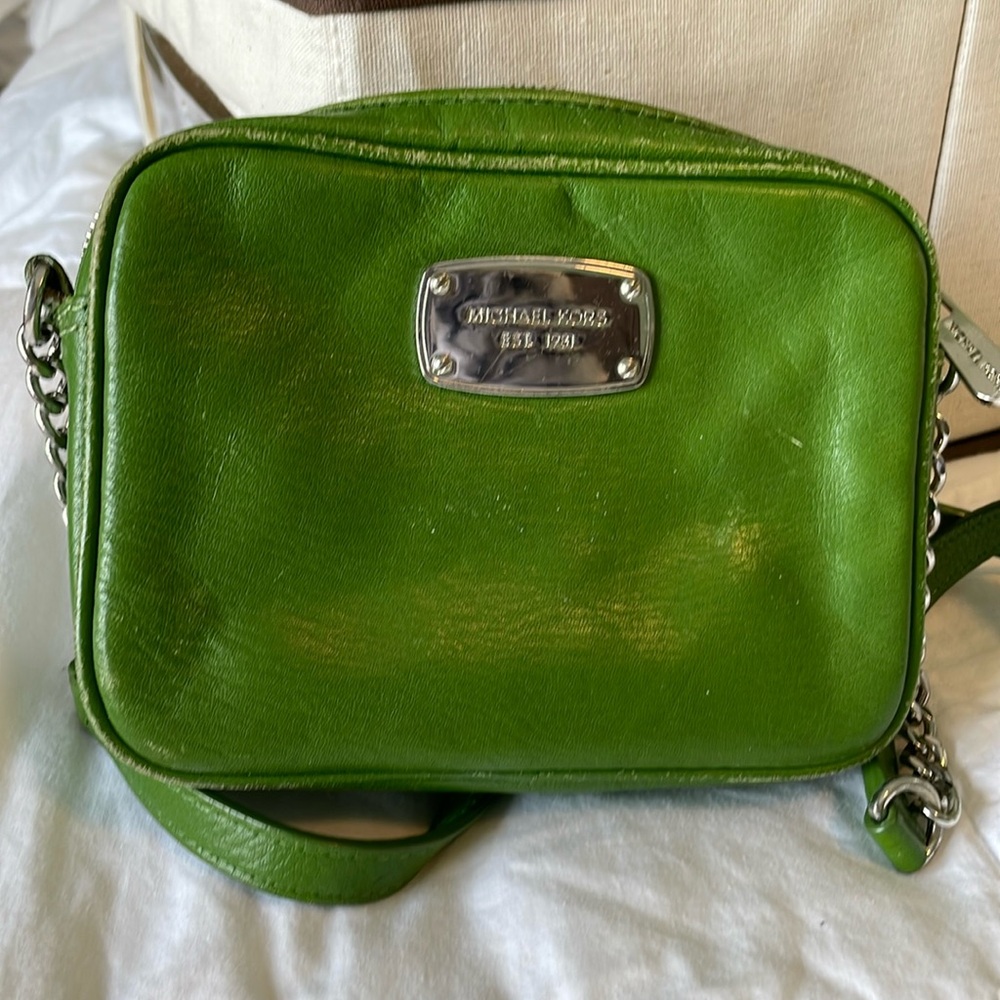 Green Michael Kors, leather Crossbody